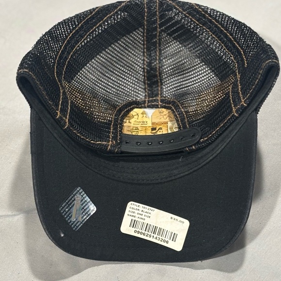 Black and White Trucker Hat with Lion Patch - Picture 2 of 2